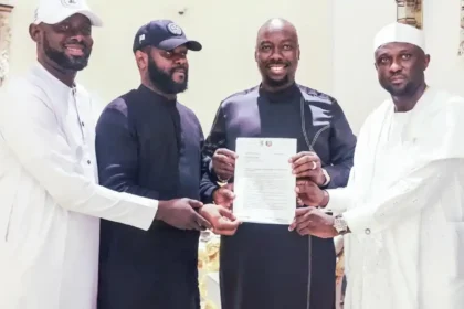 “I’m a City Boy,” Obi Cubana Says as Seyi Tinubu Hands Him Appointment Letter