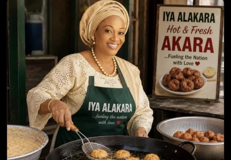 “Grossly Insulting”: Nigerians Express Disappointment, Anger as Tinubu Shares AI Image of First Lady Selling Akara